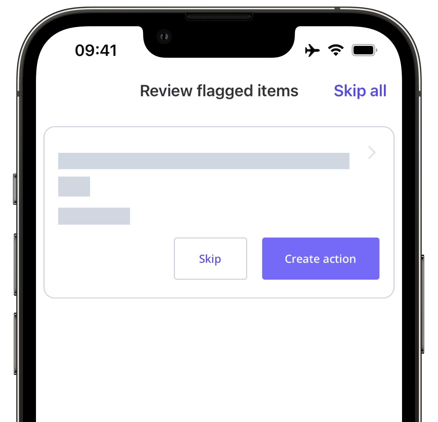 Examiner les éléments signalés à la fin de l'inspection à partir de l'application portable.