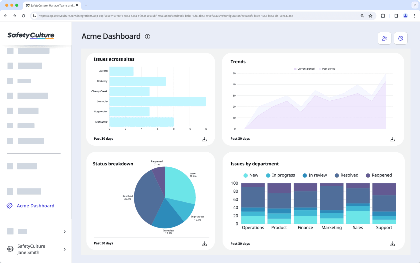 View embedded apps via the web app.