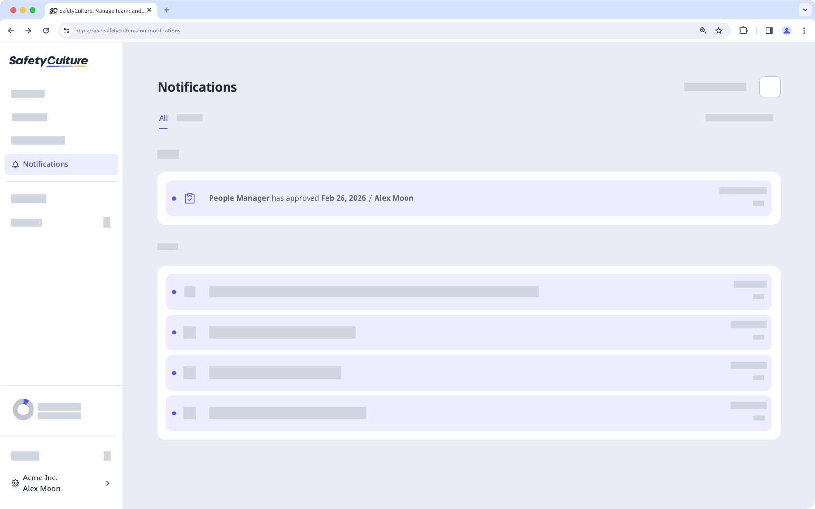 Erhalten Sie eine Benachrichtigung, sobald Ihre Inspektion genehmigt wurde.