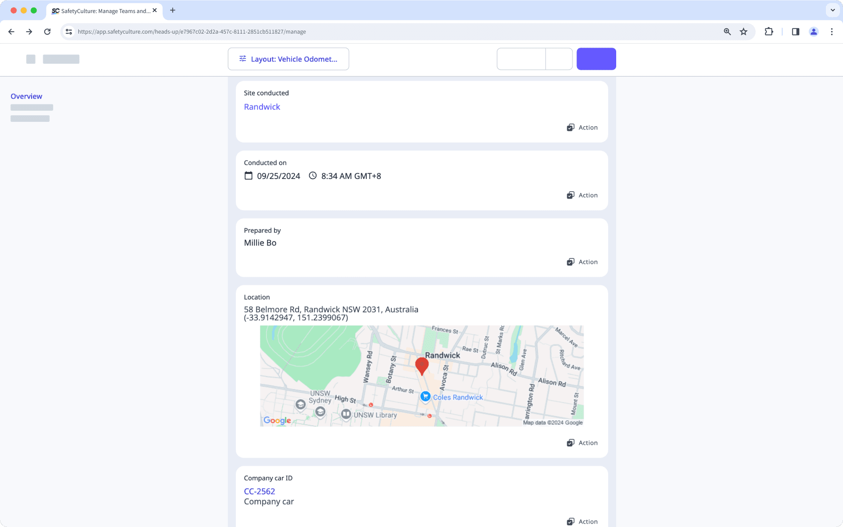 Types de réponses pour la page de titre du modèle via l'application Web.