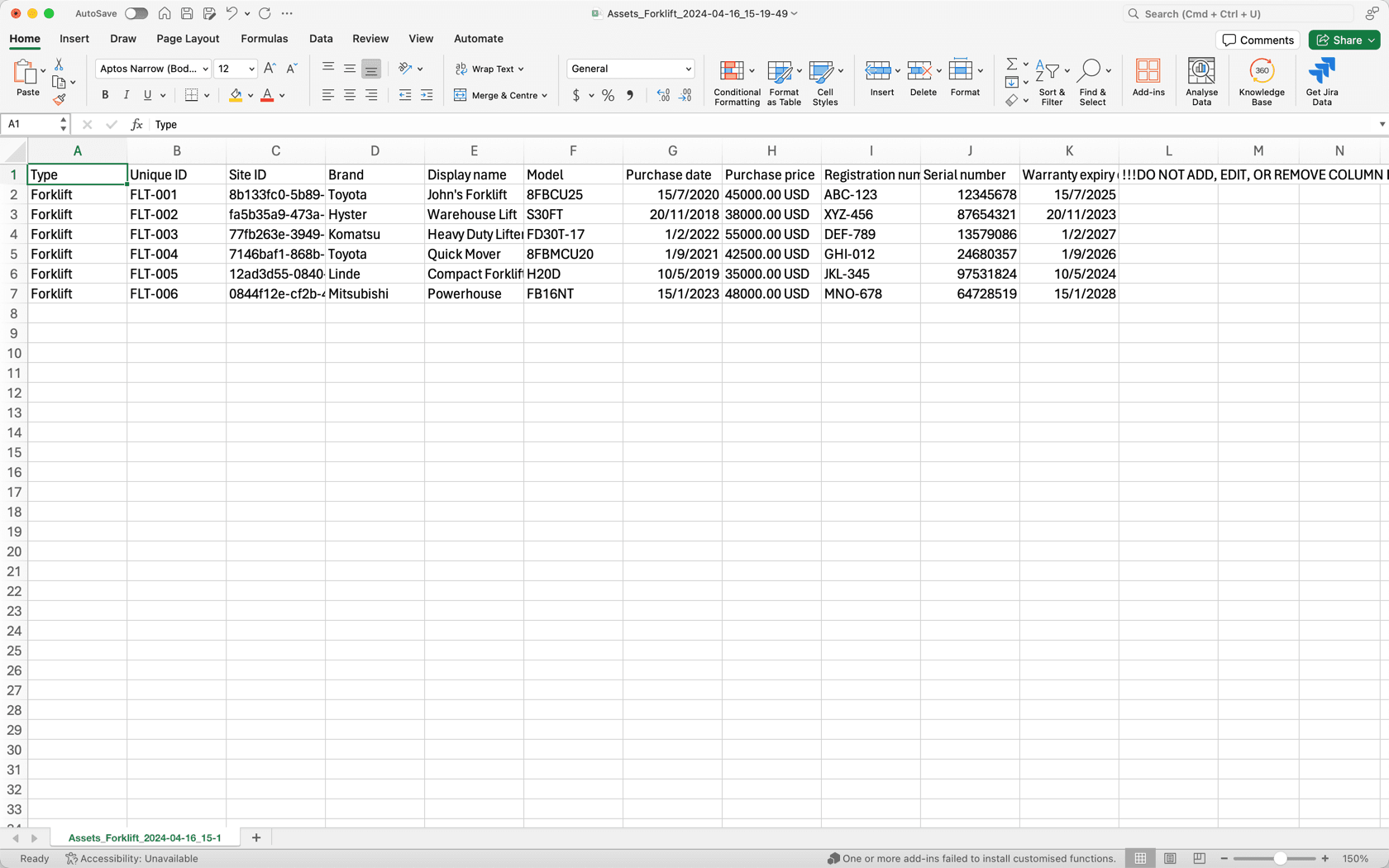 Añadir o editar activos en masa consultando la guía de CSV.