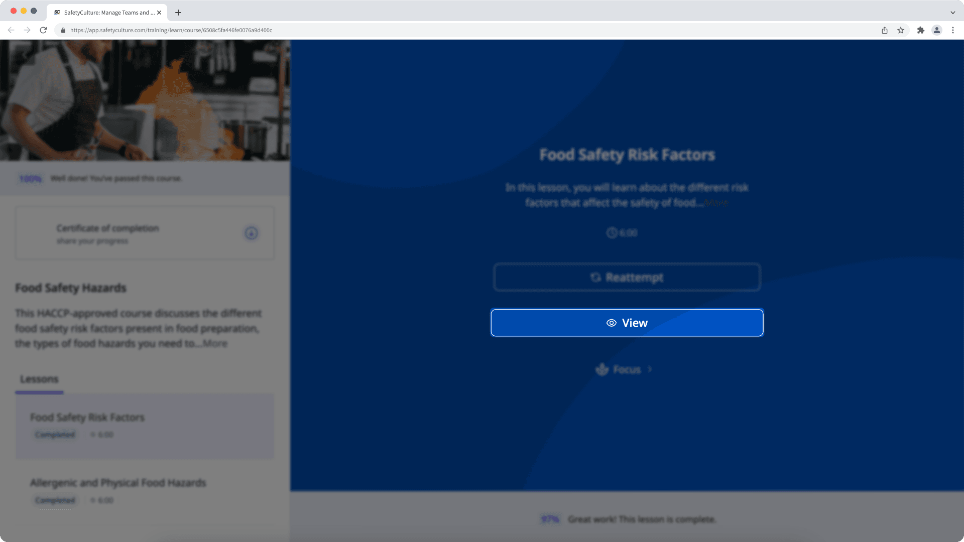 Mithilfe der Web-App eine abgeschlossene Lektion anzeigen.
