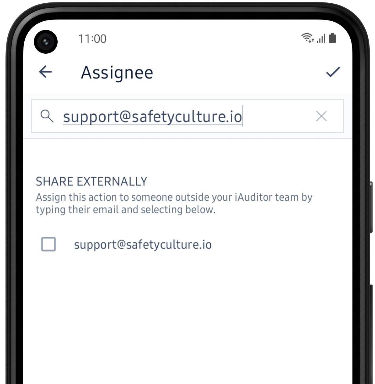 Assign an action externally via the Android mobile app.