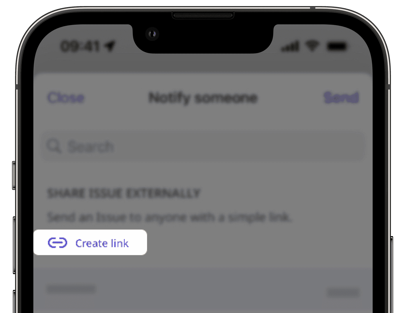 Share an issue link via the mobile app.