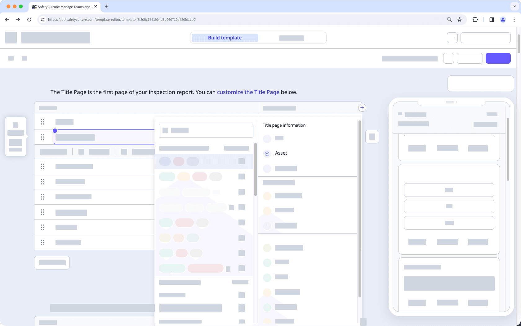 Asset response type in the Template Editor via the web app.