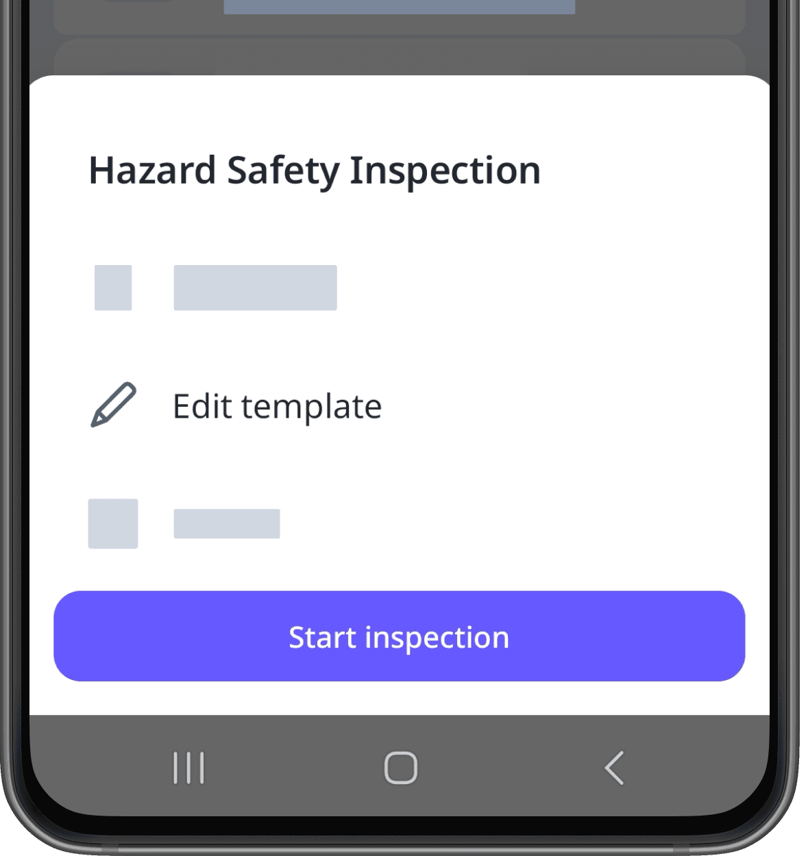 Check template access level via the mobile app (Android).