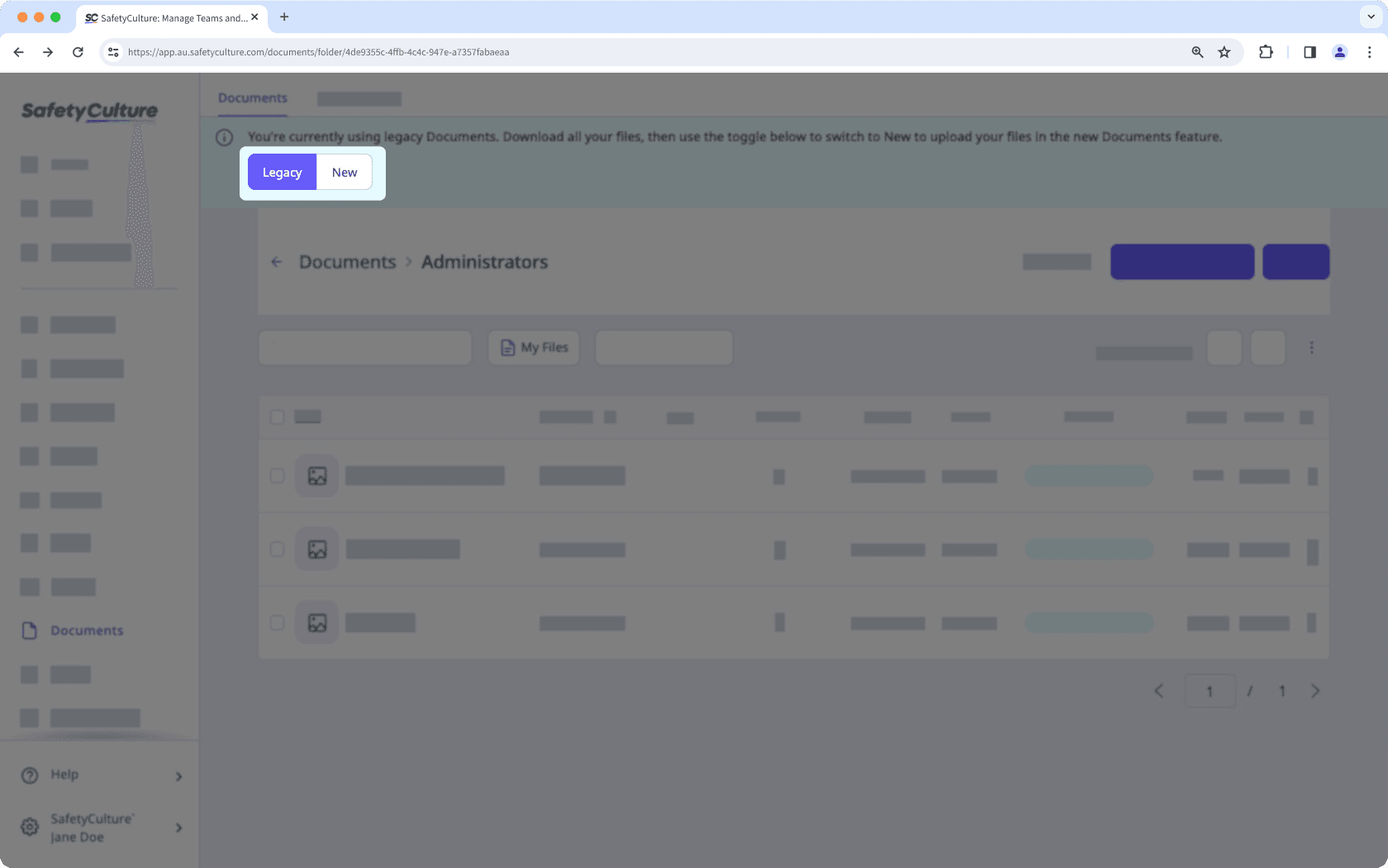 Passez à la nouvelle interface Documents via l'application Web.