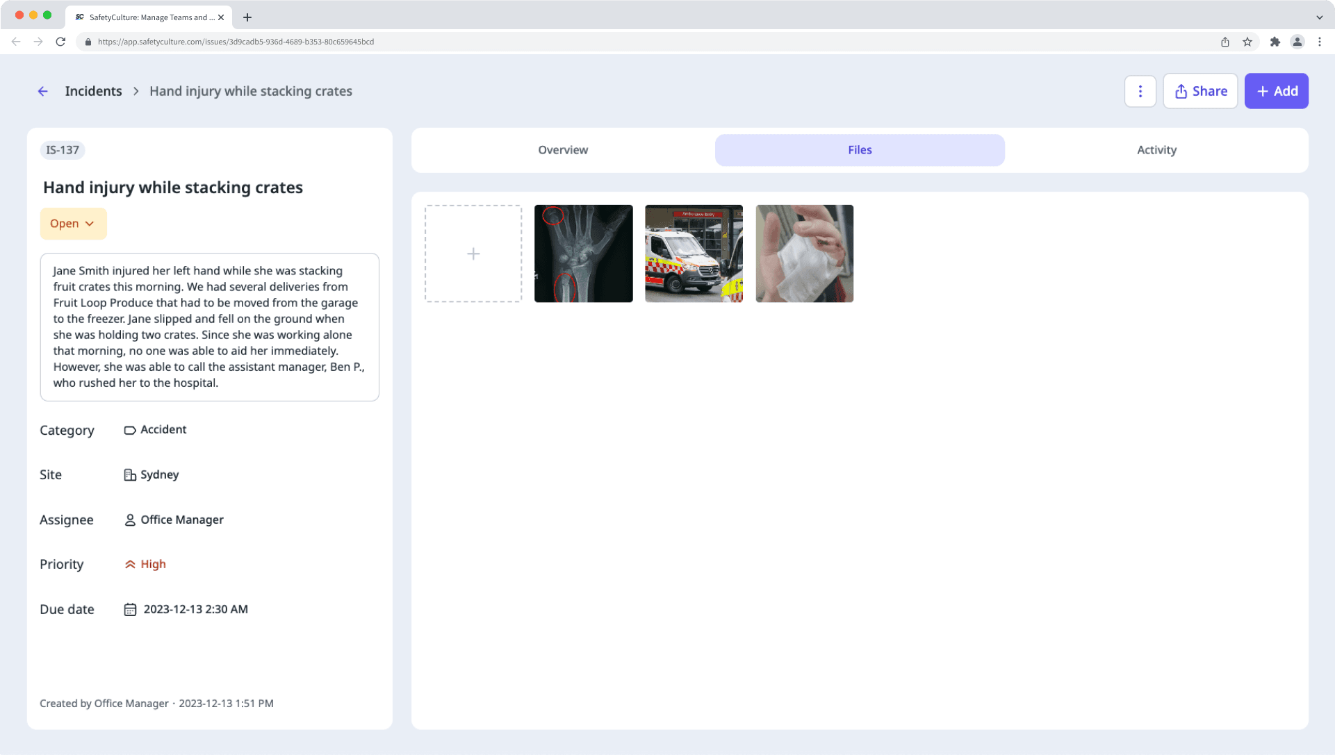 Afficher l'onglet Fichier dans le nouveau profil d'observation depuis l'application Web.