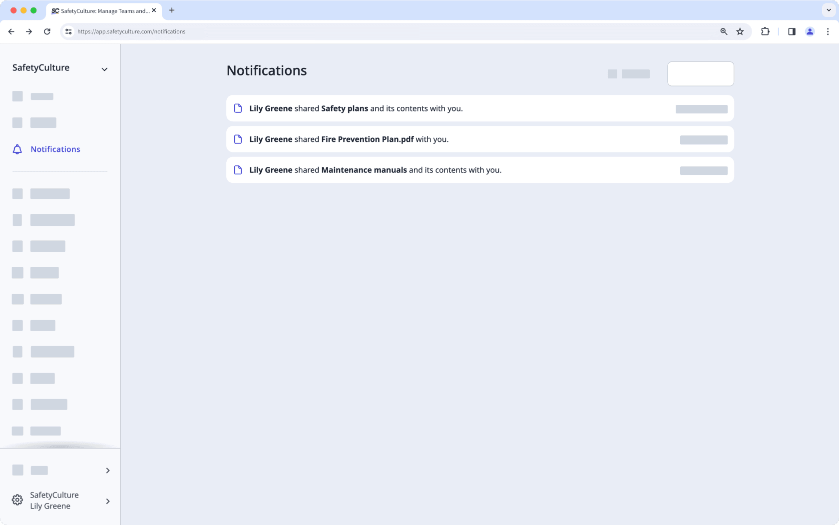Mithilfe der Web-App Benachrichtigungen in Dokumenten anzeigen.