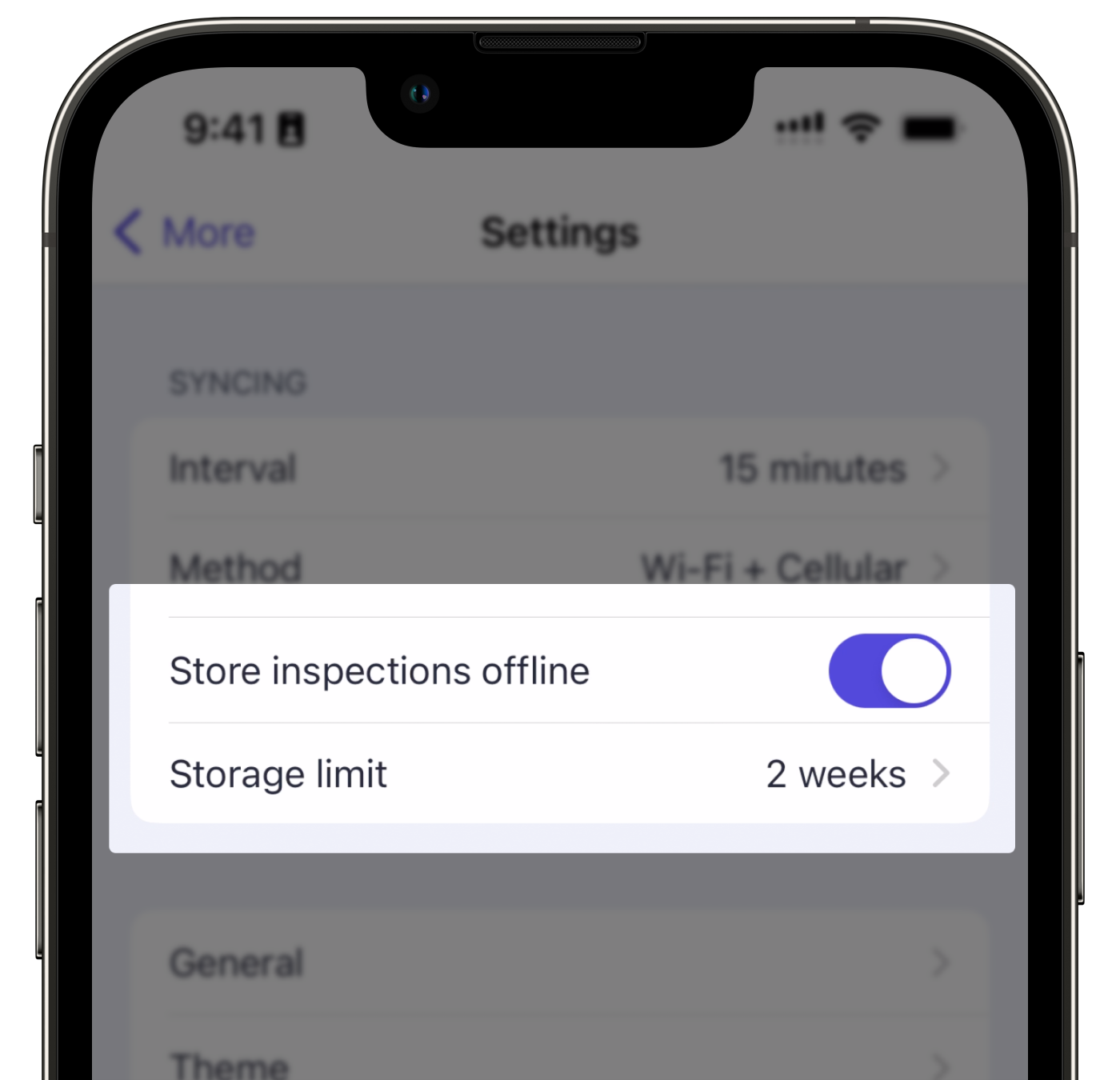 Store inspections offline on your mobile device.