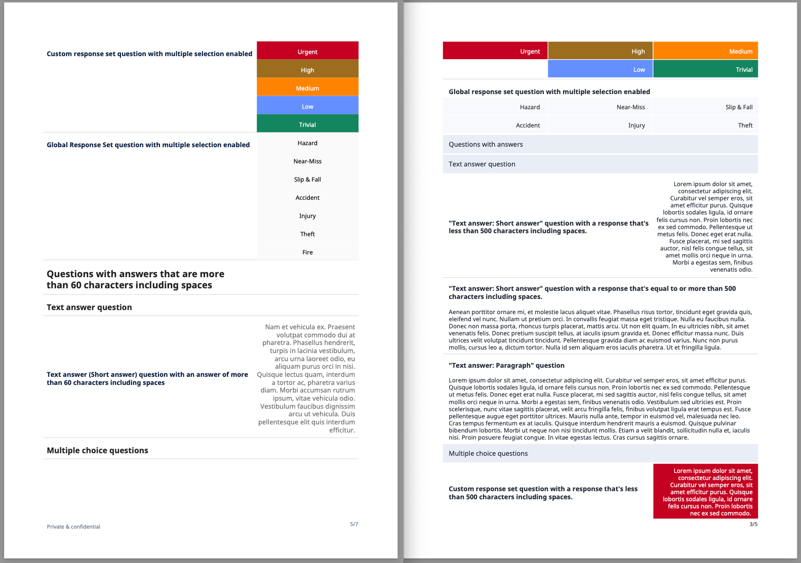 A screenshot showing a side-by-side comparison of existing and new inspection report visual changes.