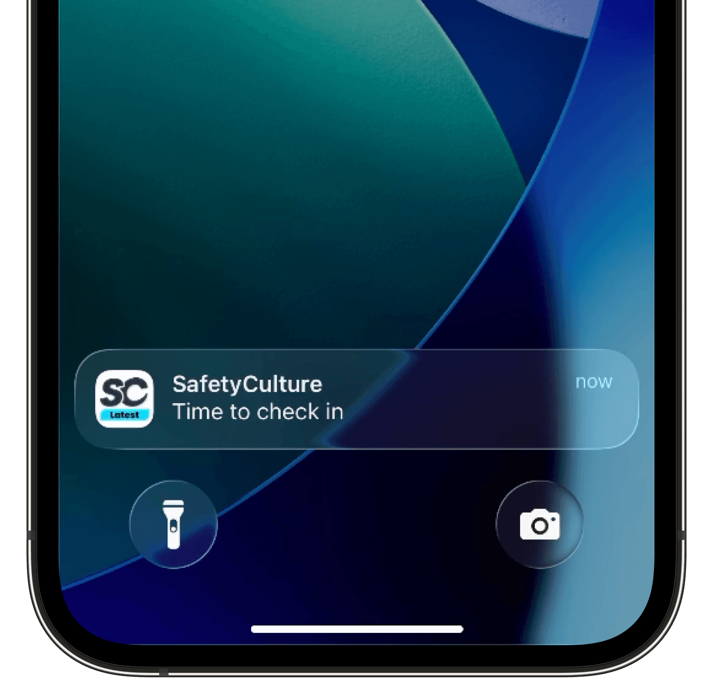 A "Time to check in" push notification shown on the device's screen