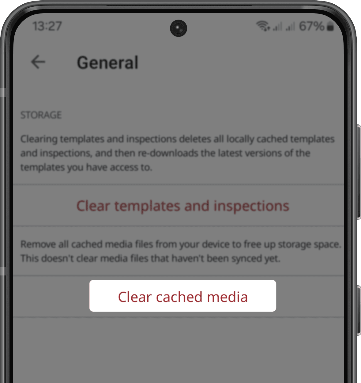 Effacer les fichiers multimédias mis en cache à partir de l'application portable sur Android.
