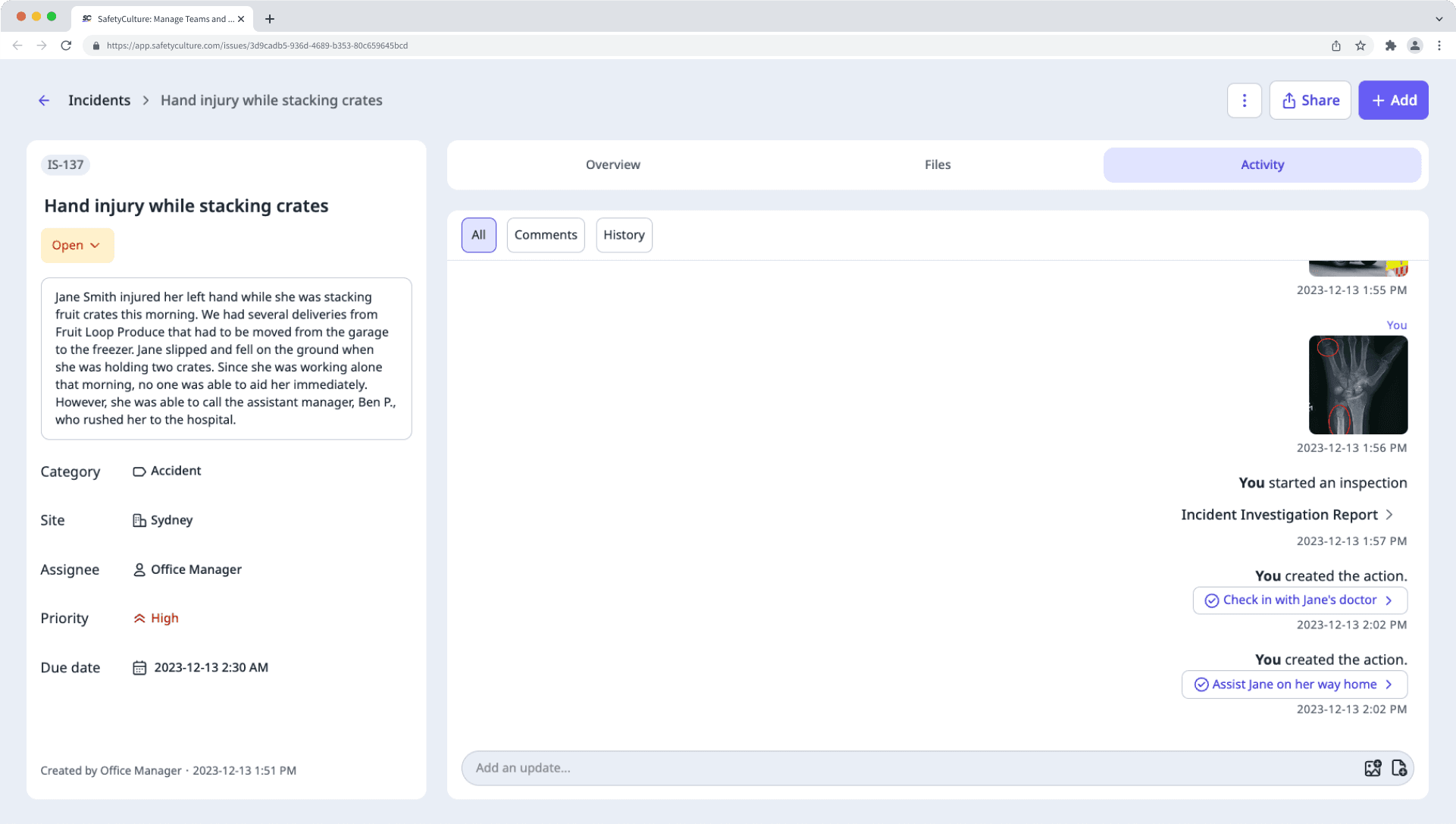 Afficher l'onglet Activité dans le nouveau profil d'observation depuis l'application Web.