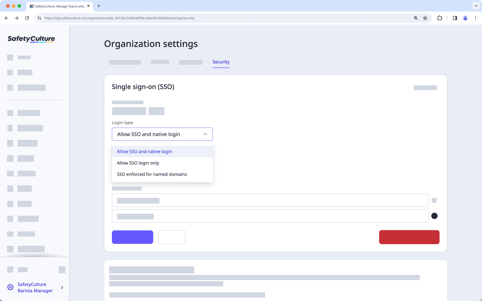 Mithilfe der Web-App die SSO-Login-Einstellungen verwalten.