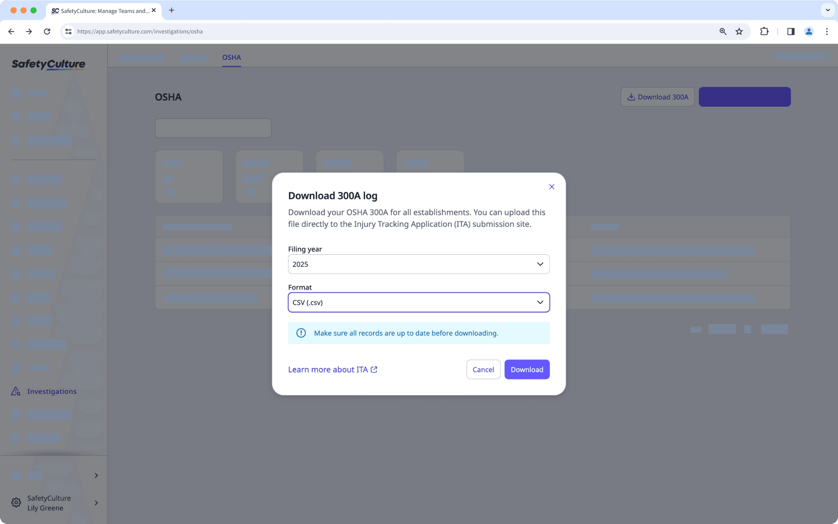 Download 300A logs as CSV via the web app.