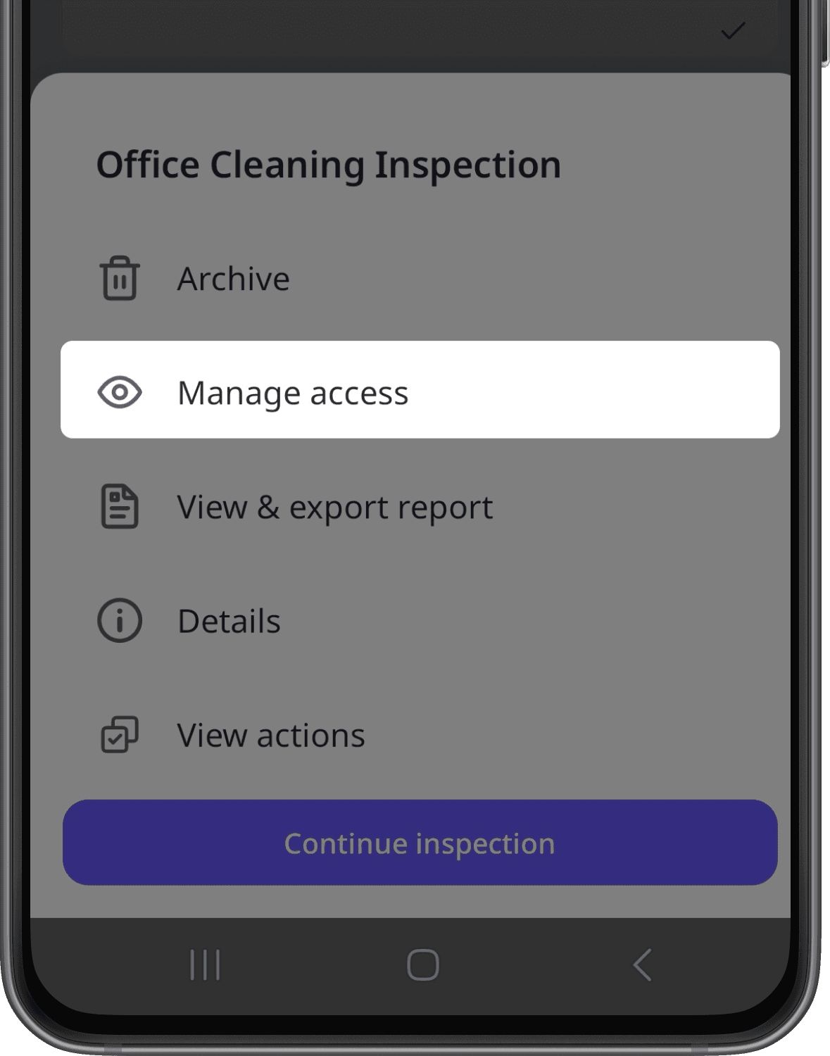 Gérez l'option d'accès sur l'application portable
