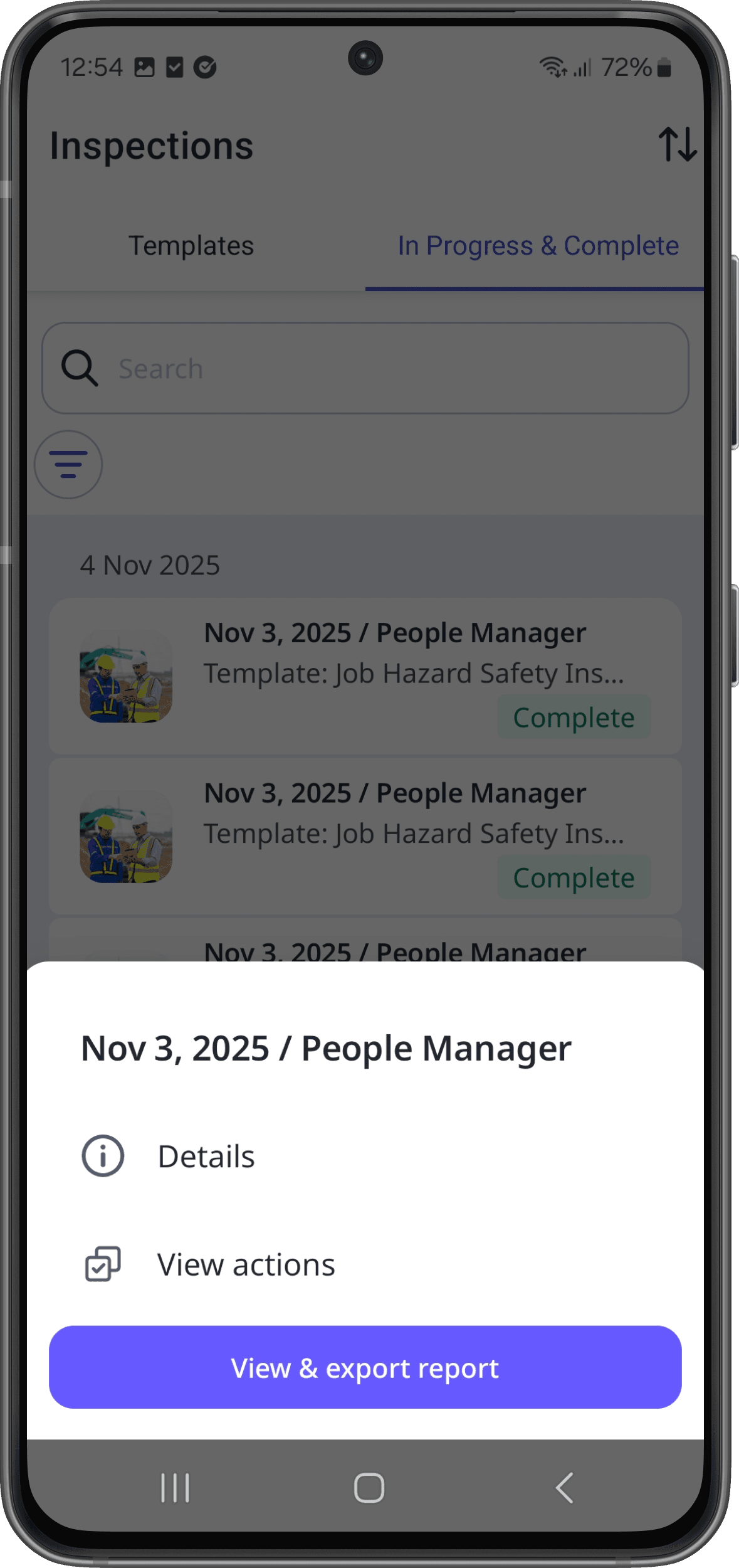 Check my inspection access level via the mobile app (view only Android).