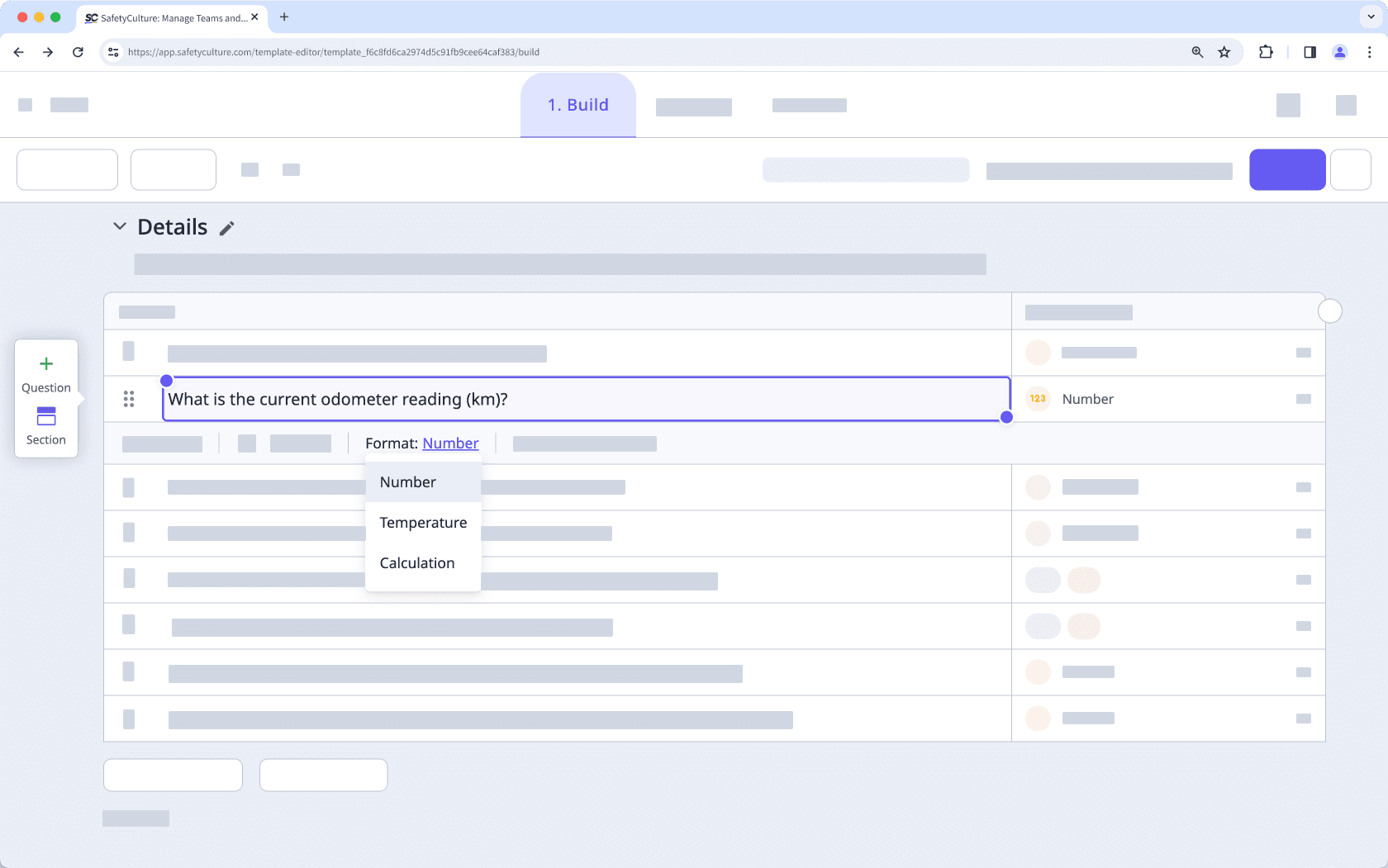 Mithilfe der Web-App eine Frage mit Antworttyp Zahl hinzufügen.