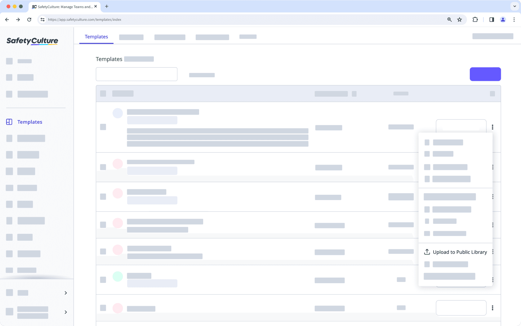 Upload a template to the Public Library via the web app.