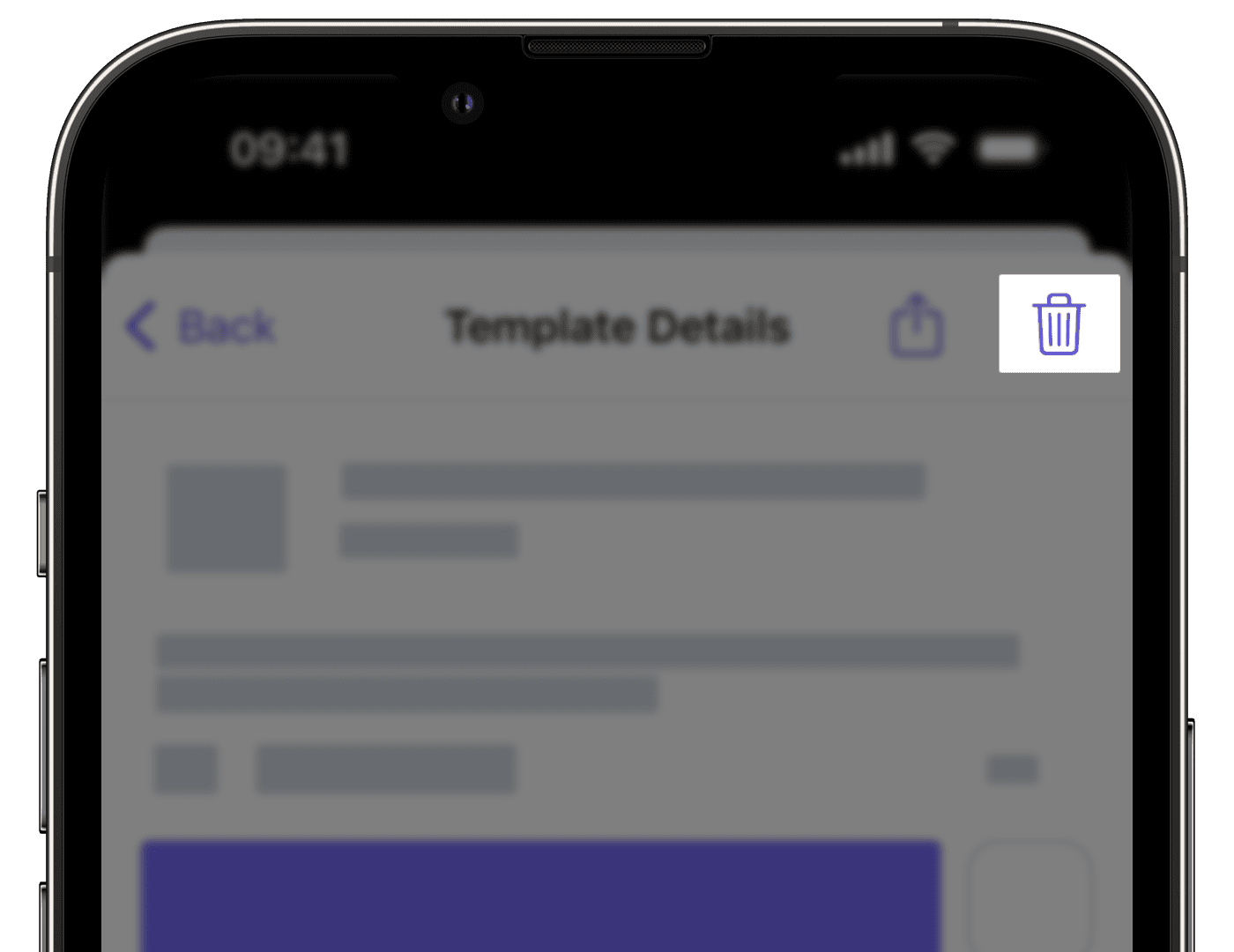 Remove a template from the Public Library via the iOS mobile app.