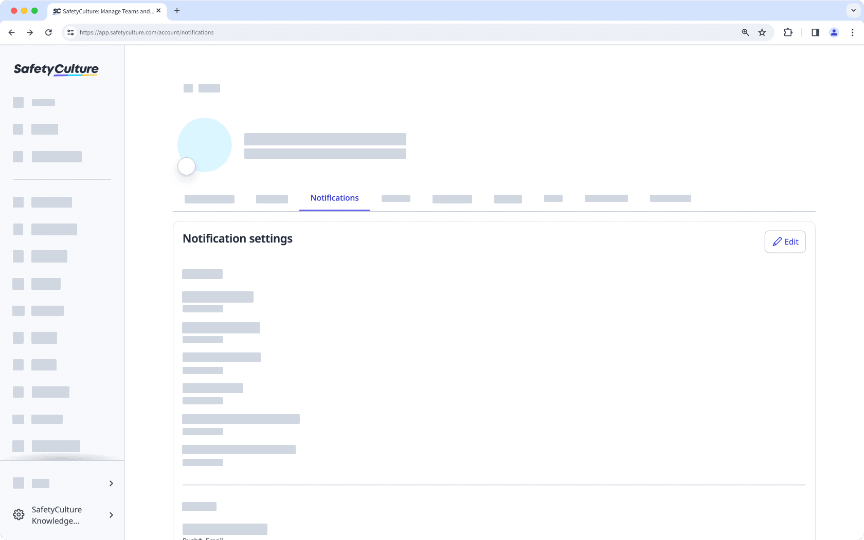 Edit notifications for your SafetyCulture account via the web app.