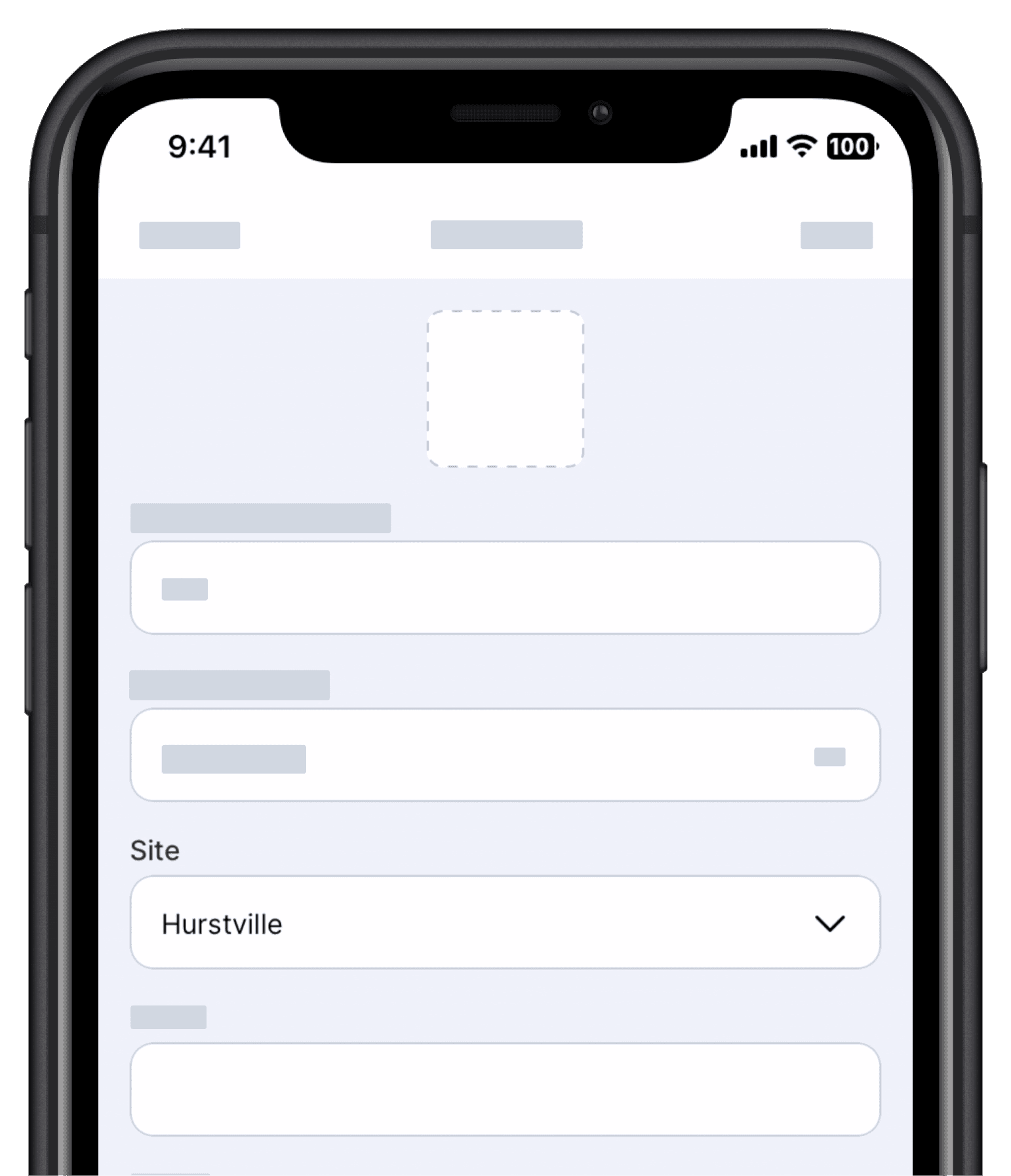 Mithilfe der Mobile-App ein Asset zu einem Standort hinzufügen.
