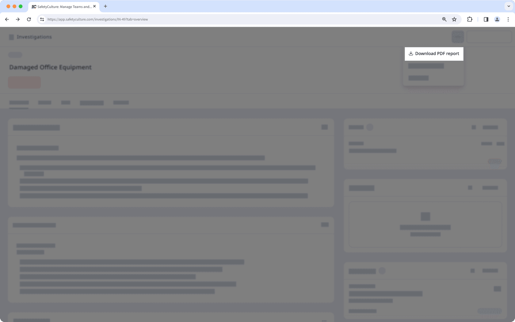 Download an investigation as PDF via the web app
