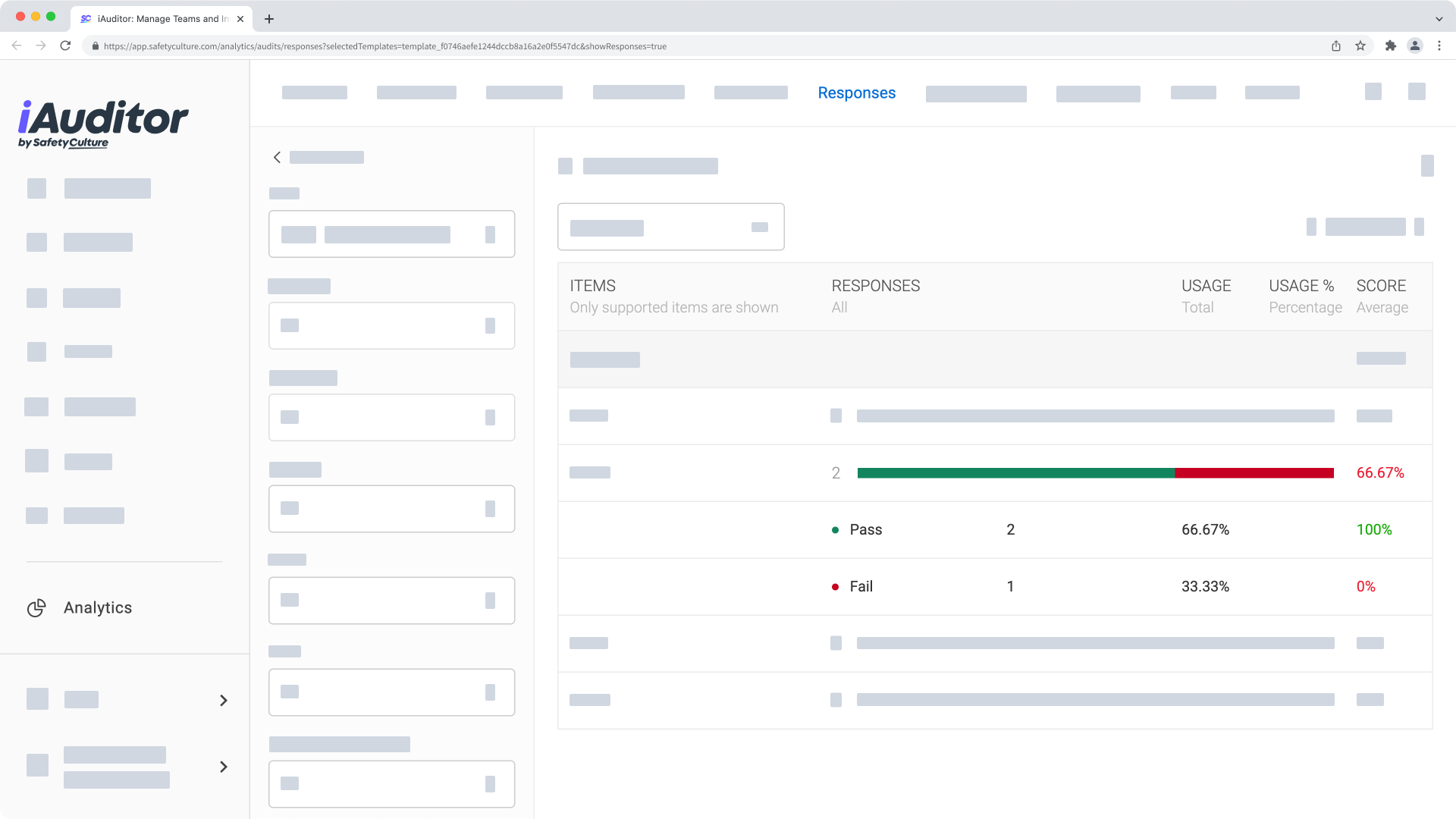 Mithilfe der Web-App die Antwortaufschlüsselung in Analysen anzeigen.