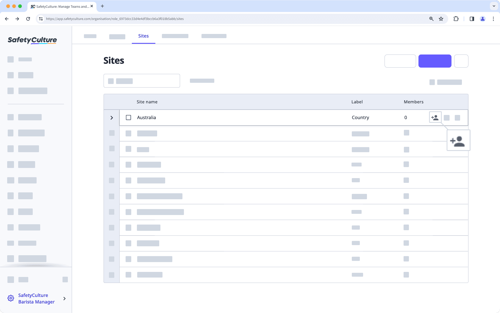 Ajouter des utilisateurs à des sites de la liste des sites à partir de l'application Web.