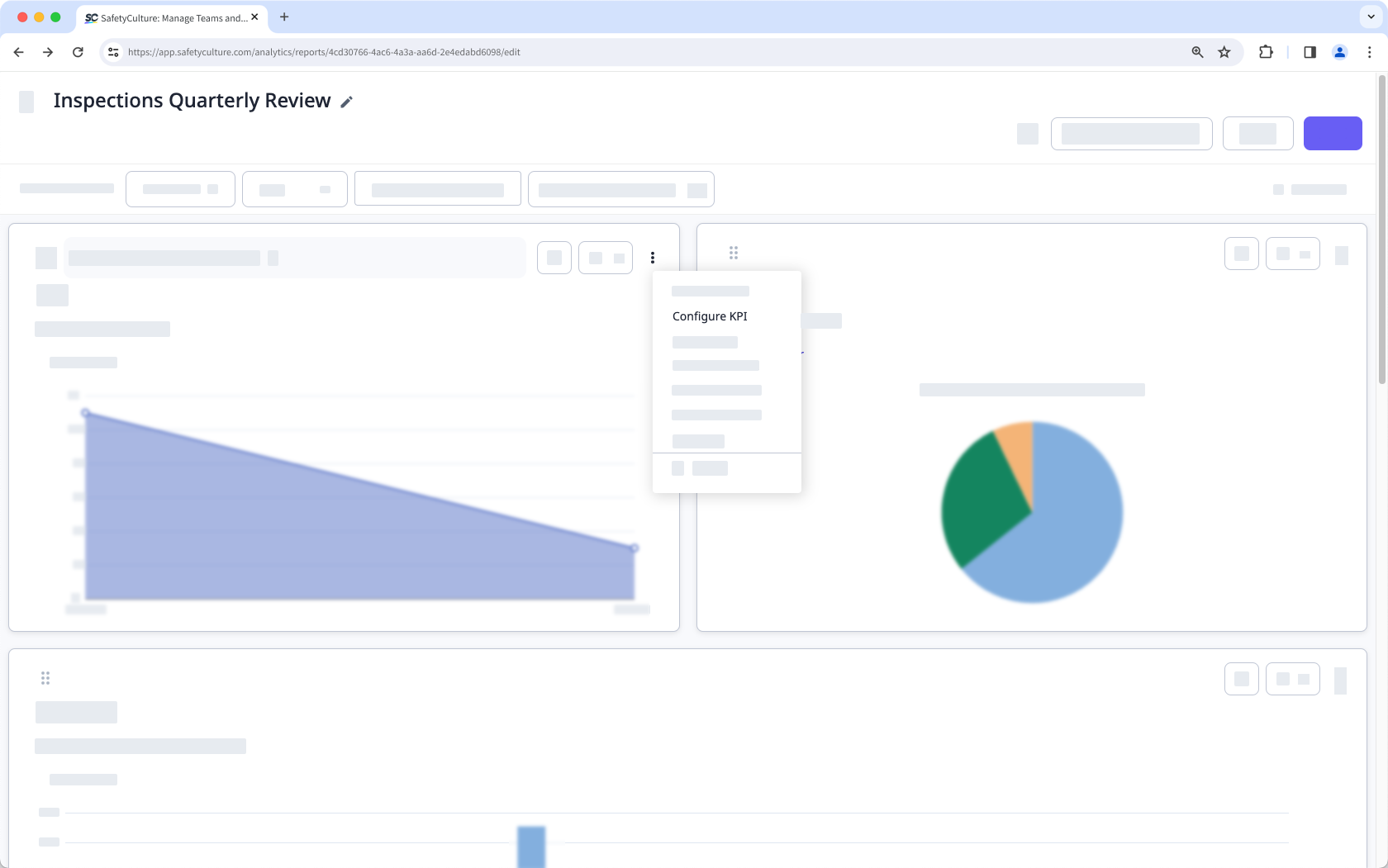 Configure a KPI for your Analytics chart via the web app.