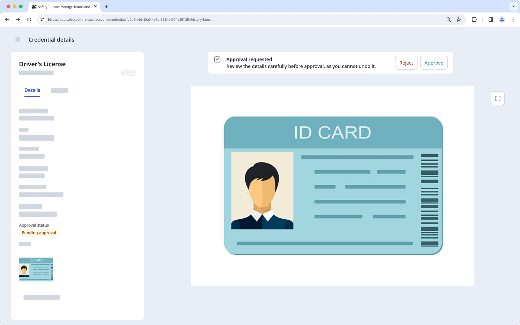Aprobar las credenciales de un usuario a través de la aplicación web.