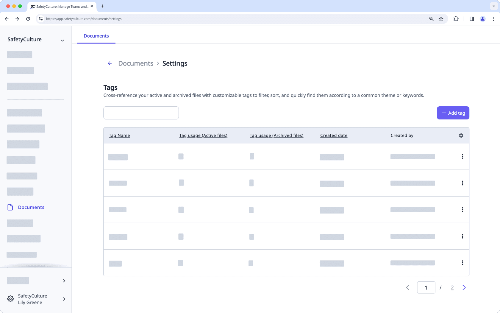 Add tags and types for resources via the web app.
