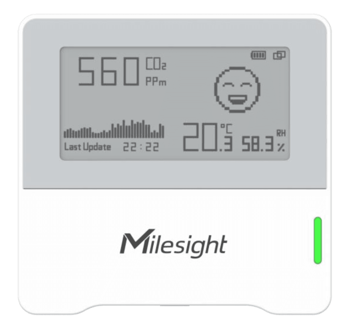 El sensor estándar de dióxido de carbono AM103 de Milesight.