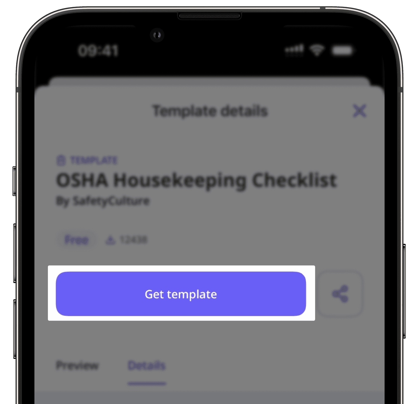 Download a template from the Library via the mobile app.