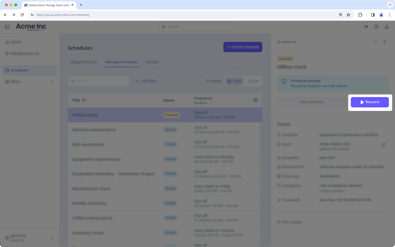 Reanudar un programa en la nueva experiencia de Programas.