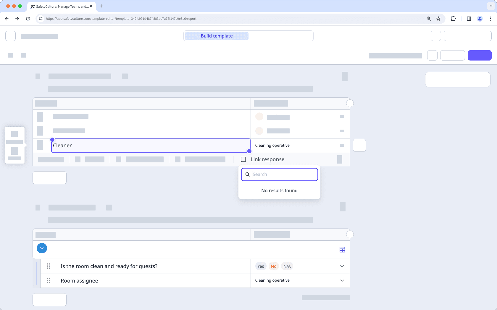 A screenshot showing that we can't reference a question from a table.