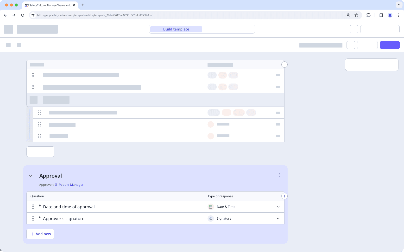 Richten Sie Ihren Arbeitsablauf für Genehmigung im Vorlagenersteller der Web-App ein.