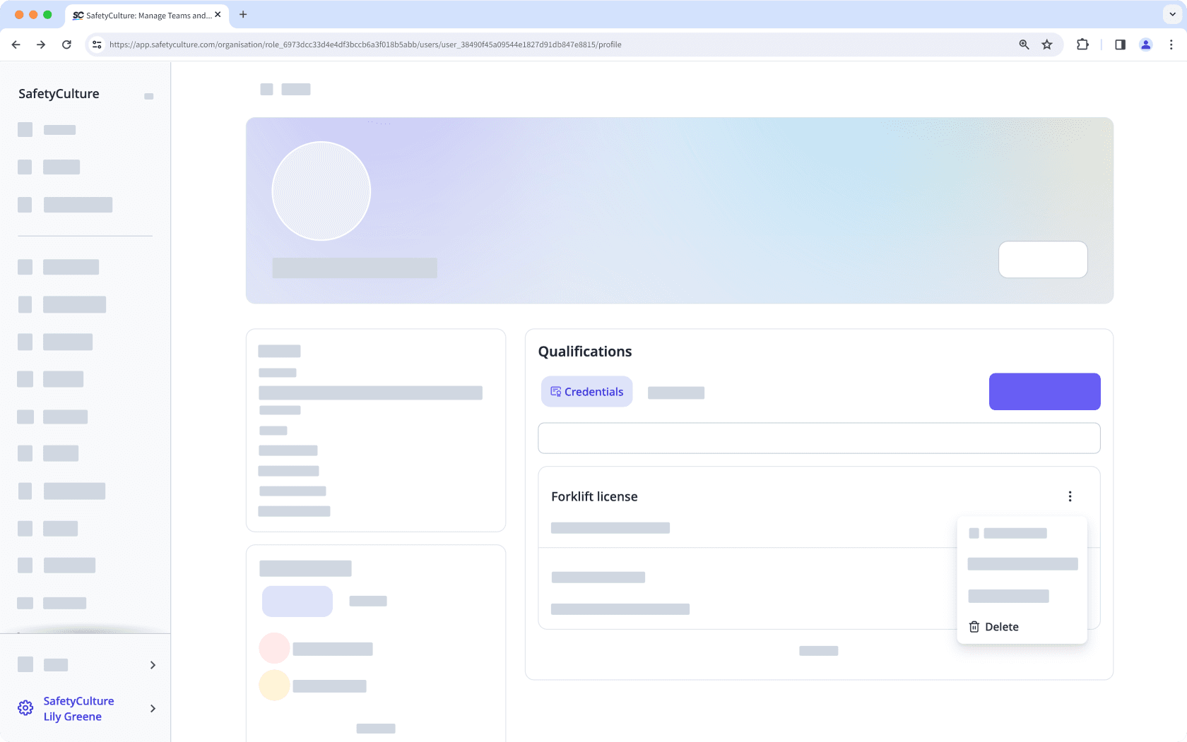 Eliminar una credencial a través de la aplicación web.
