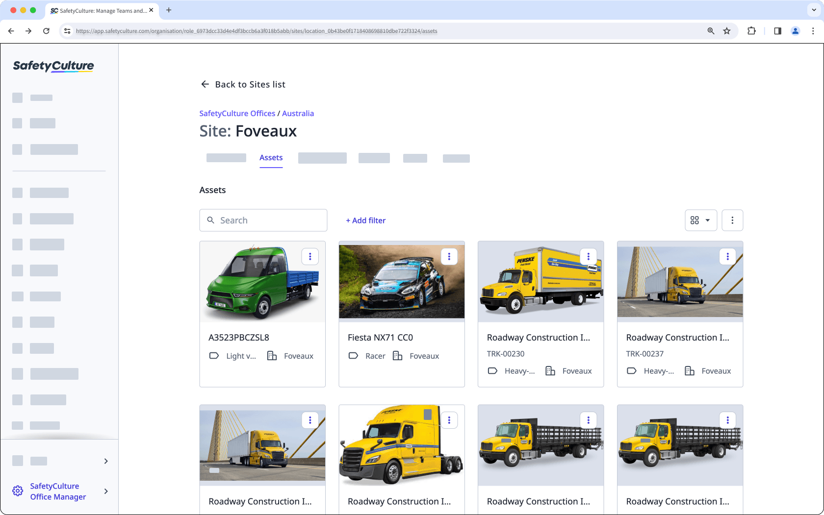 Mithilfe der Web-App Assets in Standort-Profilen anzeigen.