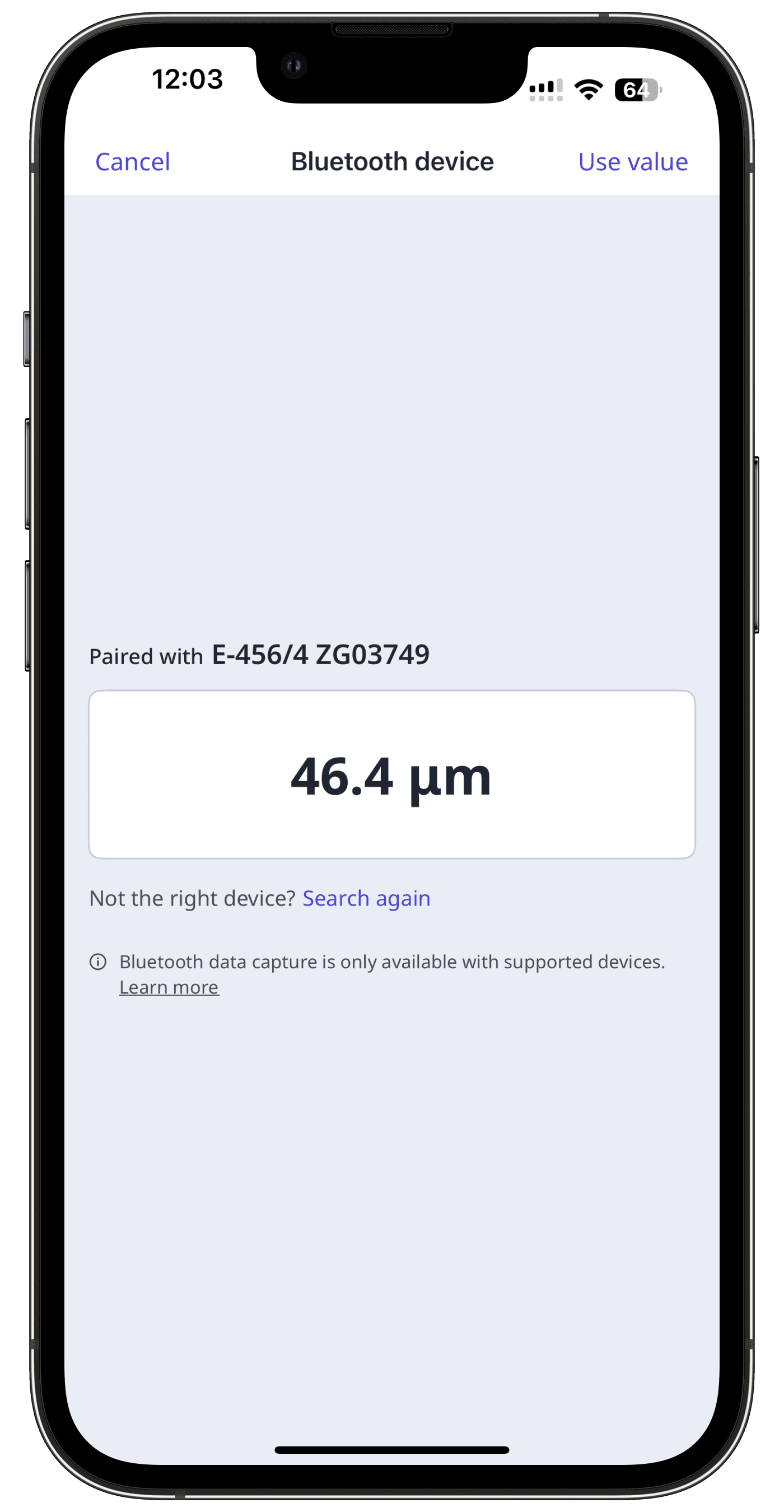 Lectura del medidor de espesor de pintura
