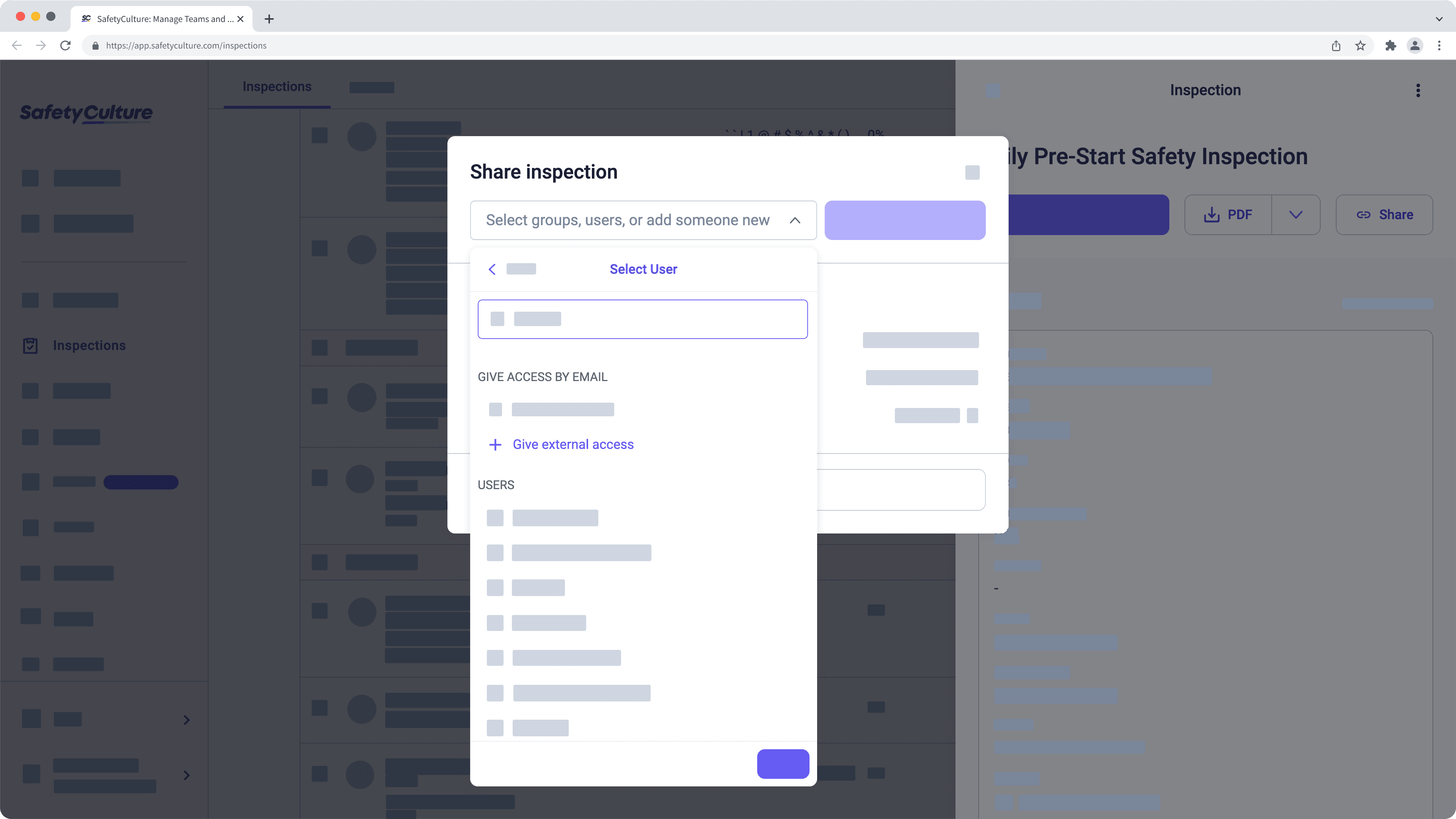 Give external inspection access to other organizations | SafetyCult...