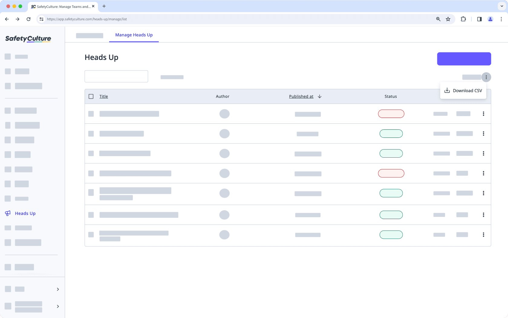 Download Heads Ups To CSV SafetyCulture Help Center Download heads ups to csv safetyculture help center