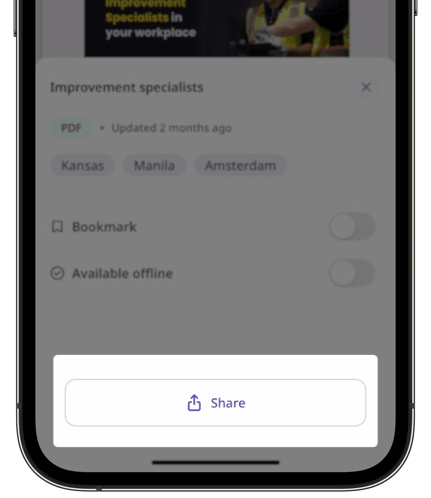 Partager un fichier dans Documents via l'application portable