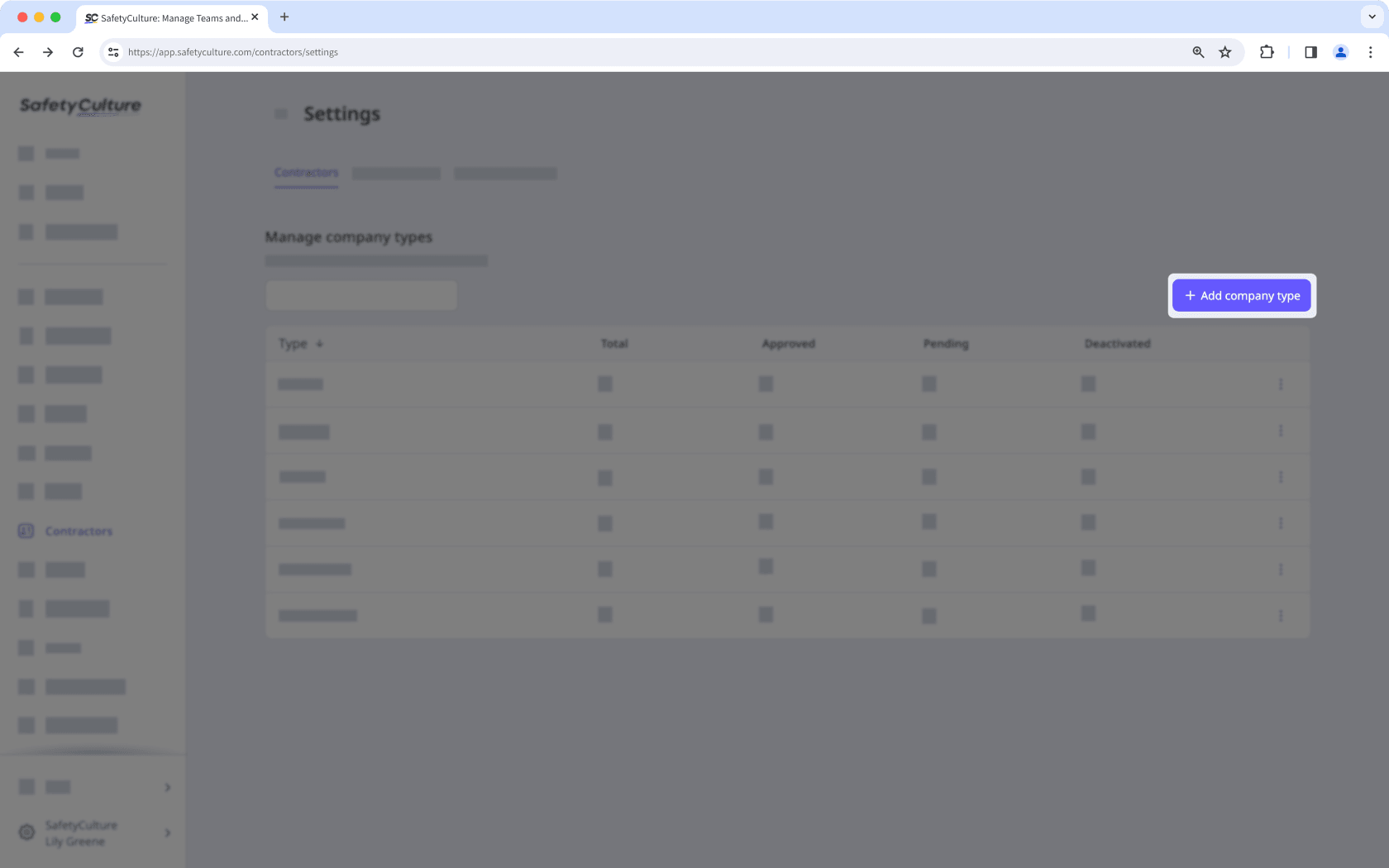 Create a company type via the web app.