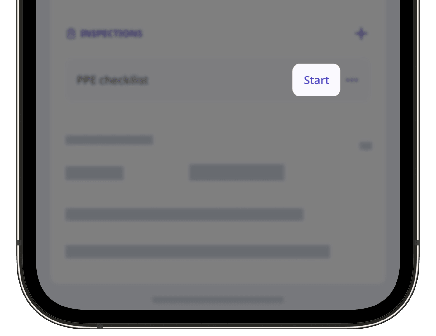 Start an inspection from an action via the mobile app.