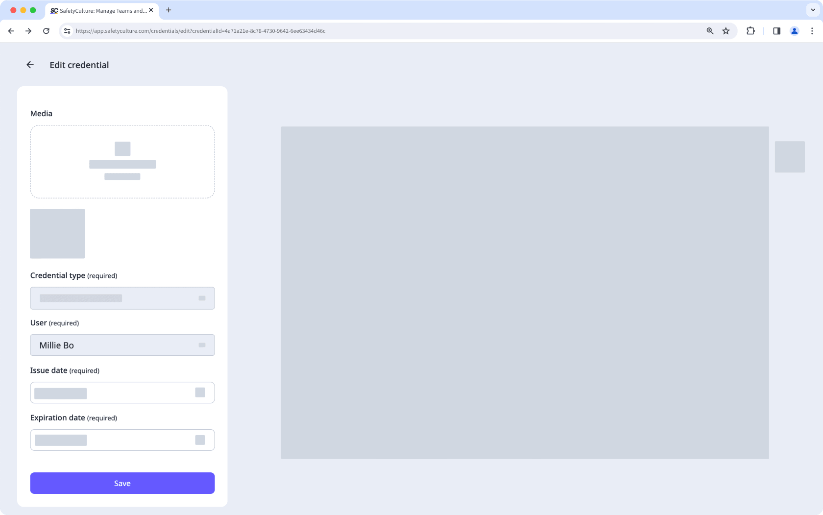 Modifiez les habilitations d'un utilisateur à partir de l'application Web.