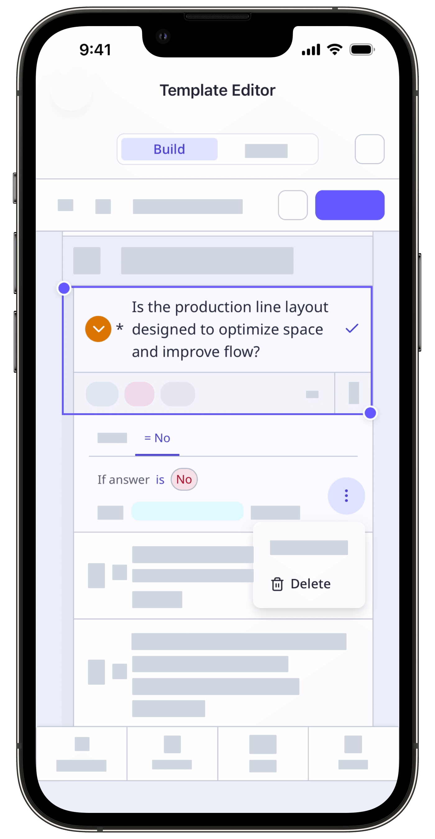 Remove a logic field via the mobile app.