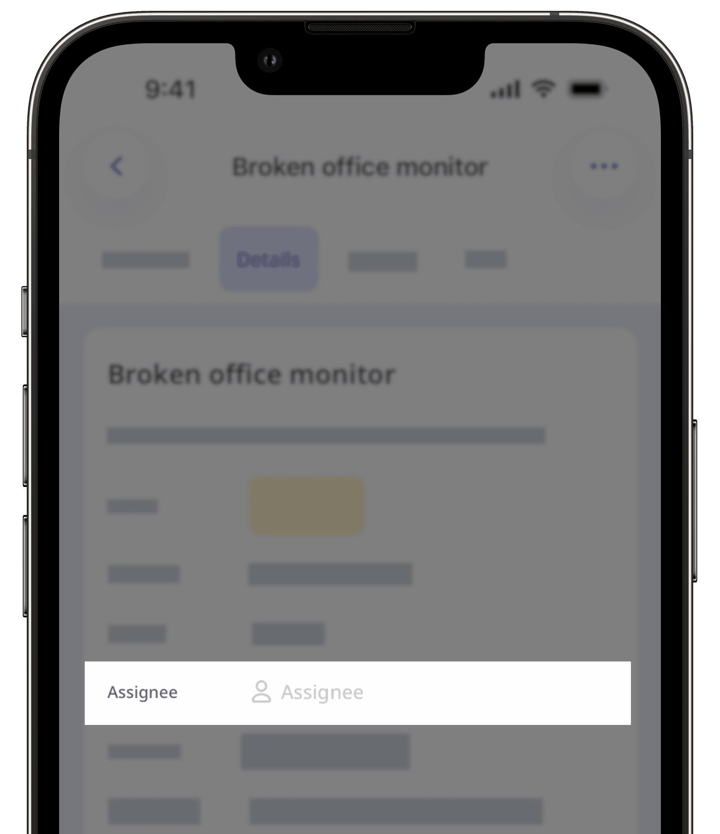 The Issue profile screen showing the option to add an assignee.