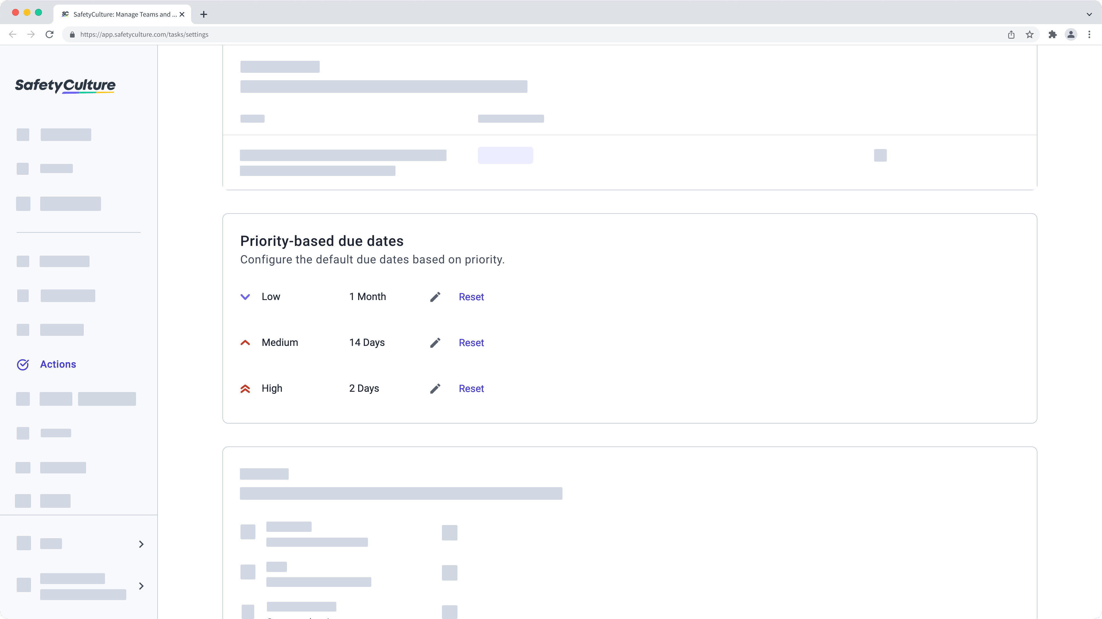 Configurer des dates d'échéance basées sur la priorité pour les actions à partir de l'application Web.
